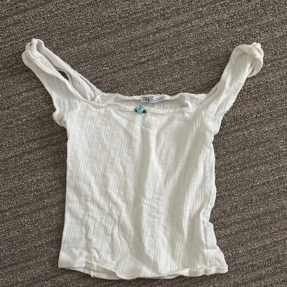 Zara Cream Ribbed Camisole Top